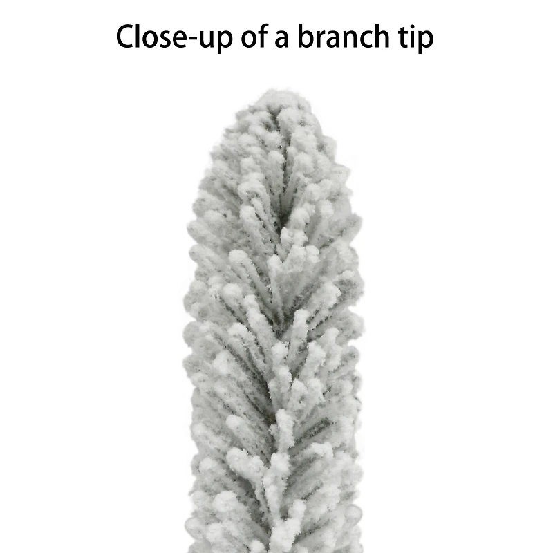 6ft. Pre-Lit Flocked Carson Pine Artificial Christmas Tree, Clear Lights