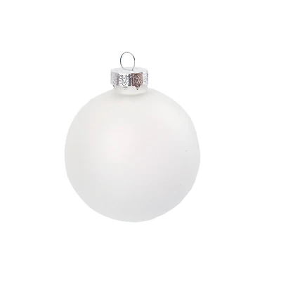 Whitehurst 40ct. 1.5" White Frosted Glass Ball Ornaments