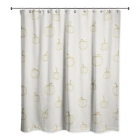 Mustard Yellow Mini Pumpkin Shower Curtain