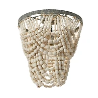 Hello Honey® 16" Tiered Draped Wood Bead & Metal Semi-Flush Light