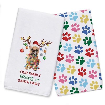 Frenchie Christmas Tree Tea Towel, 2ct.
