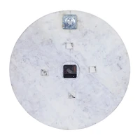 CosmoLiving by Cosmopolitan 20" White Marble Contemporary Wall Clock
