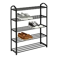 Honey Can Do Black 5-Tier Metal Shoe Rack