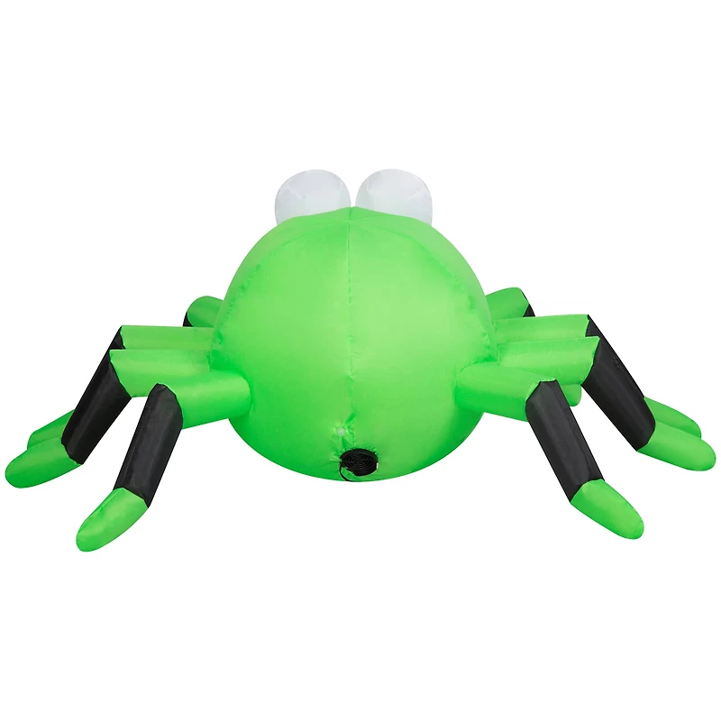 4ft. Airblown® Inflatable Halloween Green & Black Spider with LED Lights