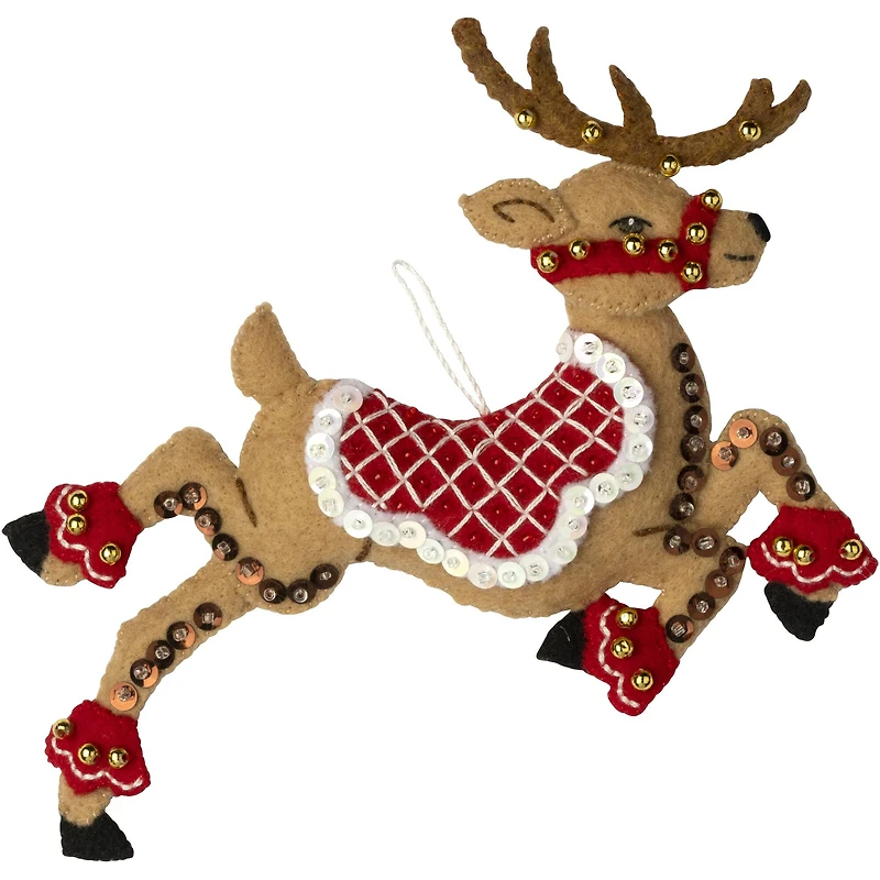 Bucilla® Festive Reindeer Felt Ornaments Applique Kit Set