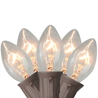 25ct. Clear C7 Christmas String Lights with Brown Wire