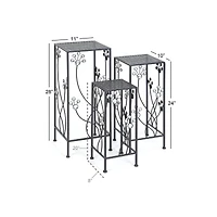 Black Metal Traditional Plantstand Set