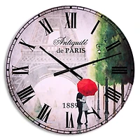 Designart Paris Romance Couples III Wall Clock