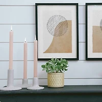 Hello Honey® Stoneware Taper Candle Holders Set, 3ct.