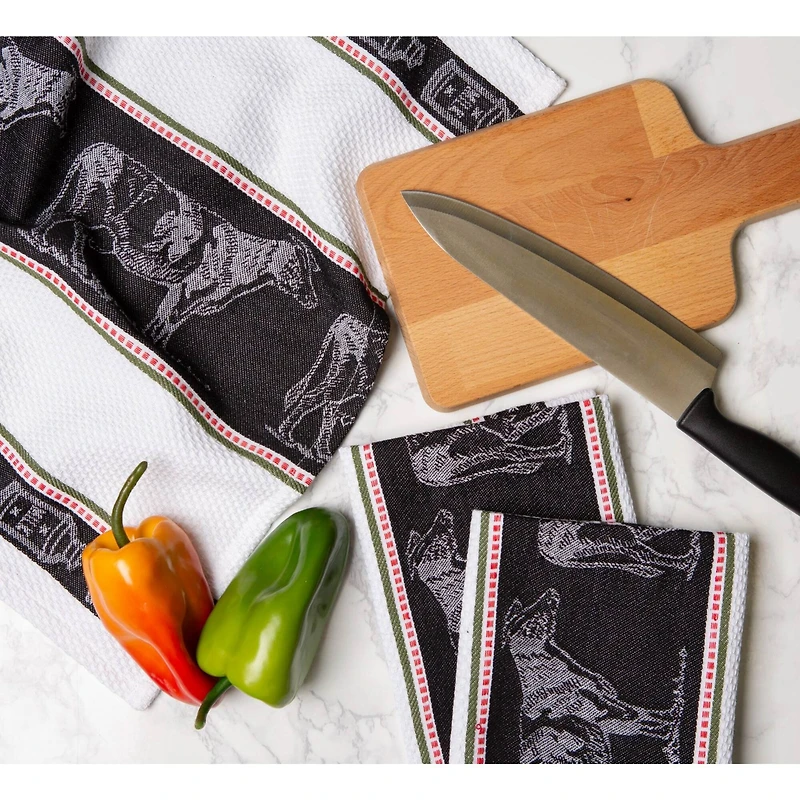 DII® Cow Jacquard Dishtowel, 3ct.
