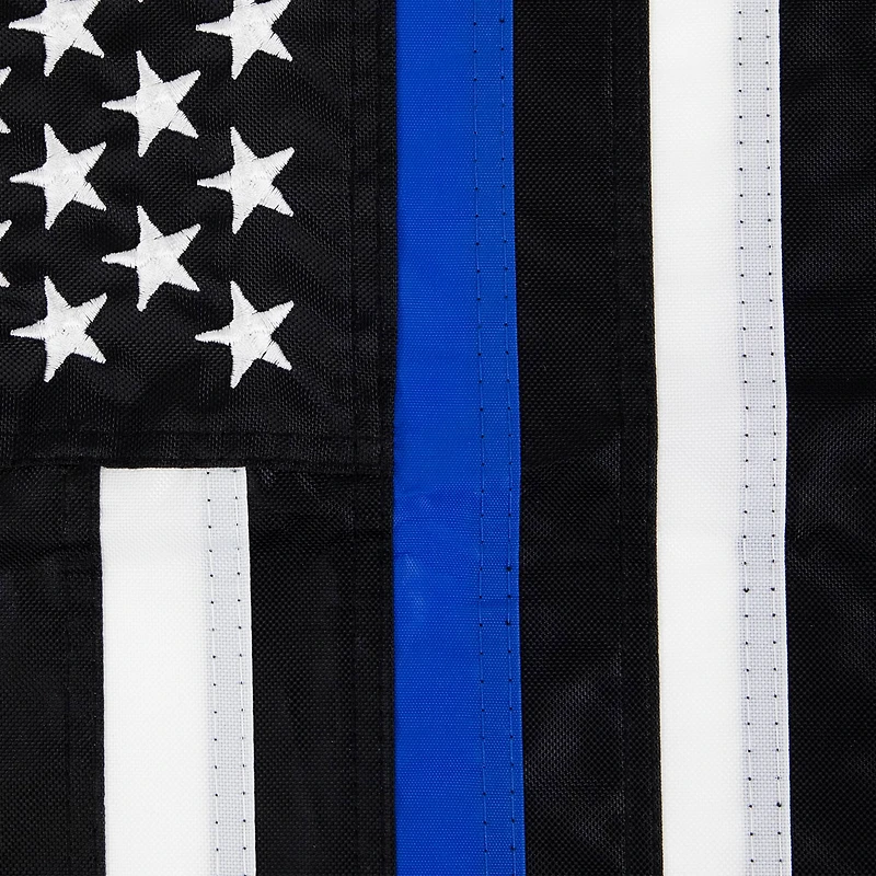 18" Blue Line Embroidered Patriotic Garden Flag