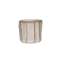 Hello Honey® 4.25" Cream Reactive Glaze Stoneware Pleated Planter