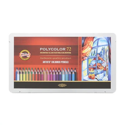 Koh-I-Noor® Polycolor 72 Color Artists' Pencil Tin Set