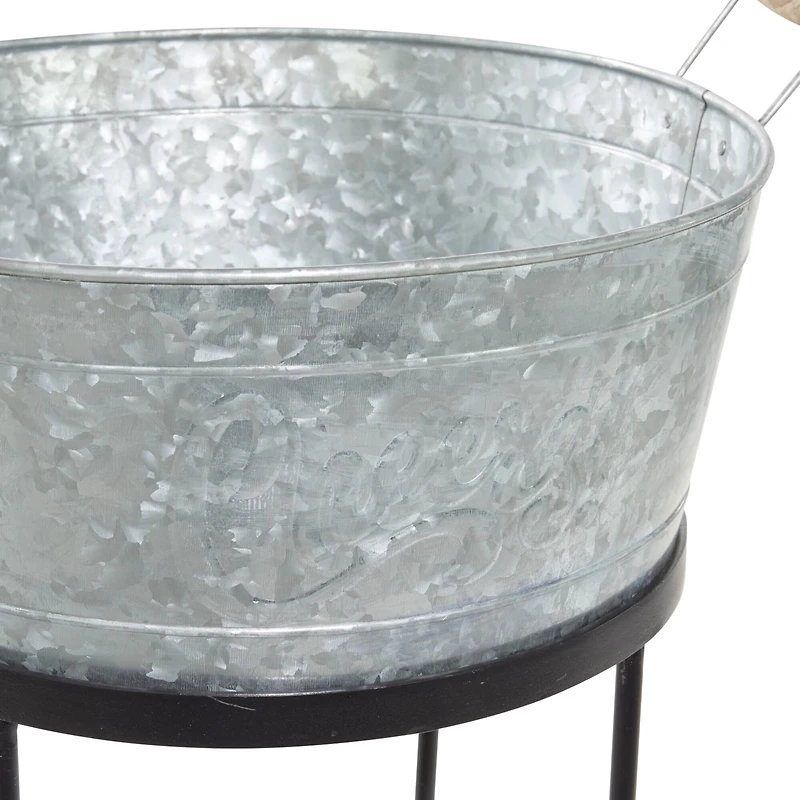 34" Metal Contemporary Wine Bucket
