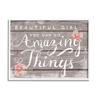 Stupell Industries Beautiful Girl Inspirational White Framed Wall Art