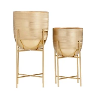 Gold Modern Planter, Set of 2" 6", 5"