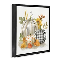 Stupell Industries Patterned Pumpkins Autumn Harvest Floater Framed Art