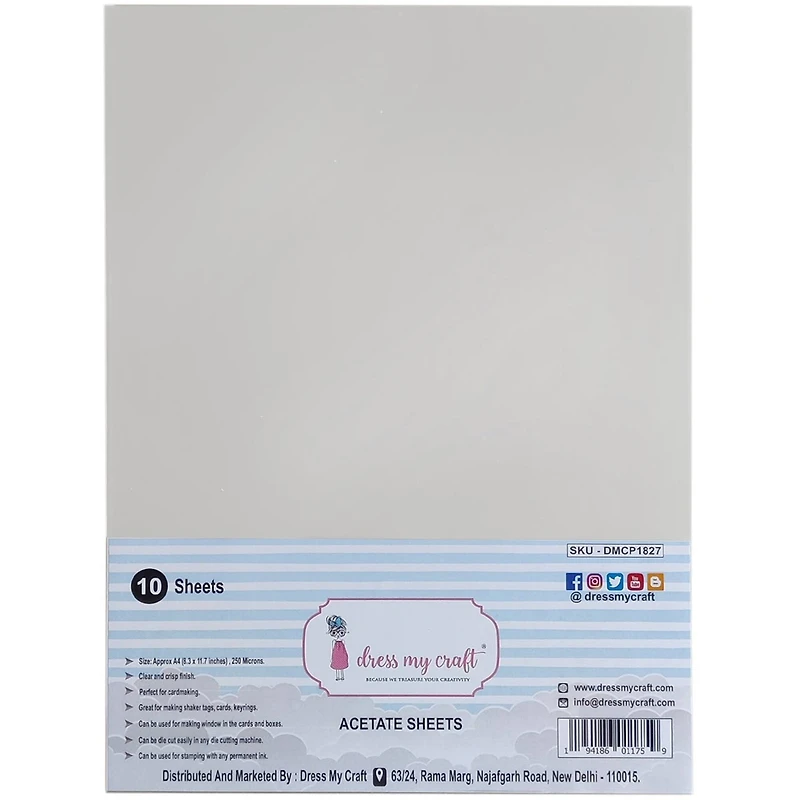 Dress My Craft® 250 Microns A4 Acetate Sheets, 10ct.
