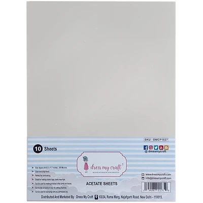 Dress My Craft® 250 Microns A4 Acetate Sheets, 10ct.