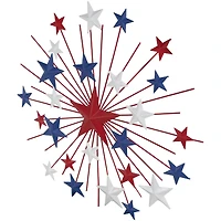17.5" Red, White & Blue Starburst Americana Metal Wall Accent