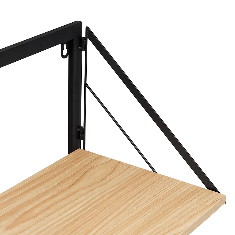 Honey Can Do Maple Modern 2 Tier Wall Mounted Shelf