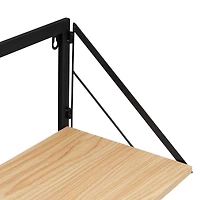 Honey Can Do Maple Modern 2 Tier Wall Mounted Shelf