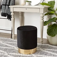 16.5" Black Velvet Stool