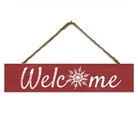 Welcome Snowflake 17" x 3.5" Outdoor/Indoor Hanging Sign