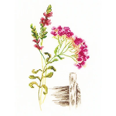 RTO Bloomy Herbs with Fence Cross Stitch Kit