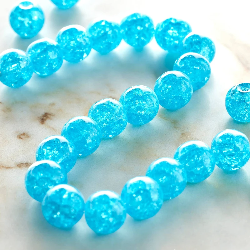 Blue Crackled Quartz Round Beads, 8mm by Bead Landing™