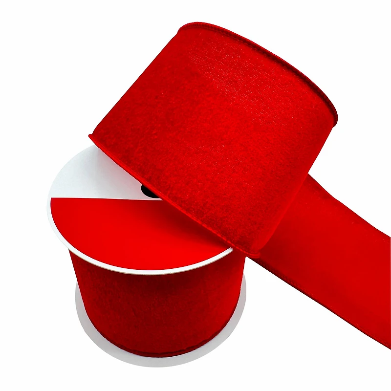 3.5" x 25ft. Wired Velvet Ribbon by Celebrate It