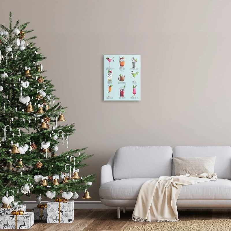 Stupell Industries Christmas Cocktails Seasonal Menu Canvas Wall Art