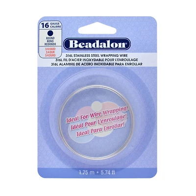 Beadalon® Gauge Round 316L Stainless Steel Wrapping Wire