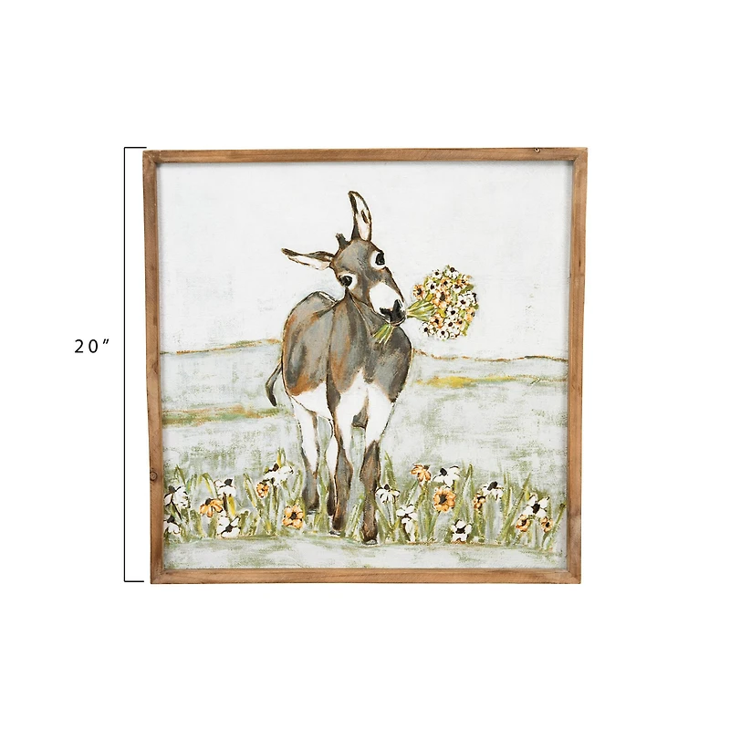 Hello Honey® 20" Donkey Wood Frame Wall Décor