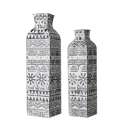Glitzhome® Textured Metal Boho Vase Set