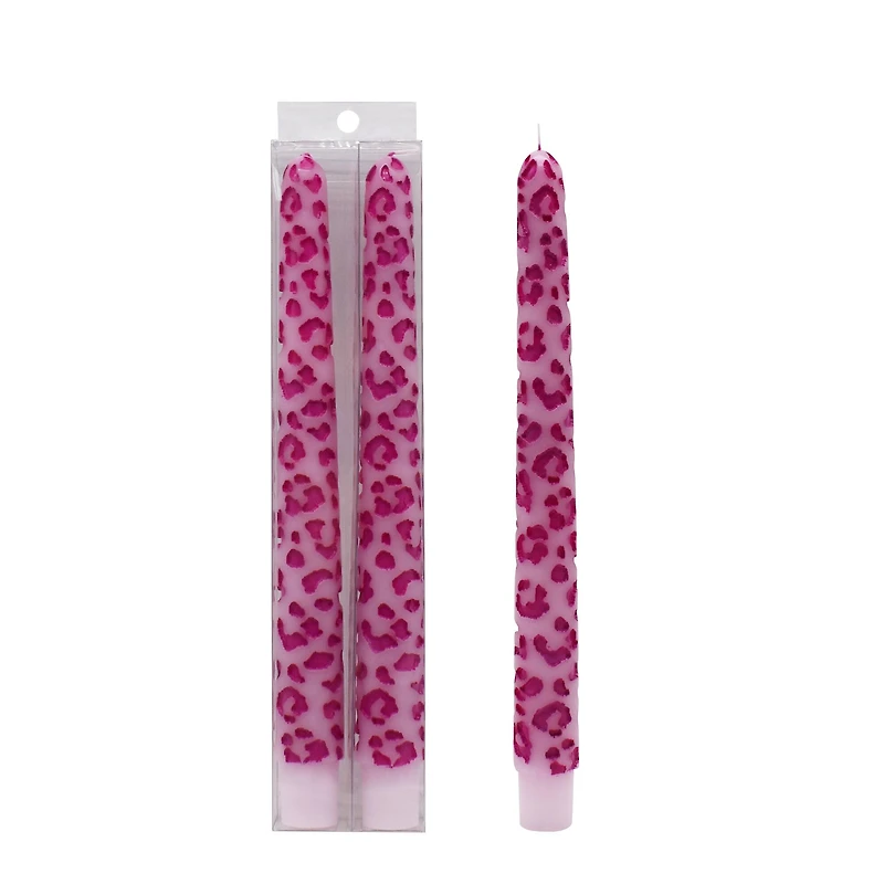 10" Pink Leopard Taper Candles, 2ct. by Ashland®