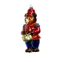 5.25" Drummer Bear Glass Ornament by Ashland®