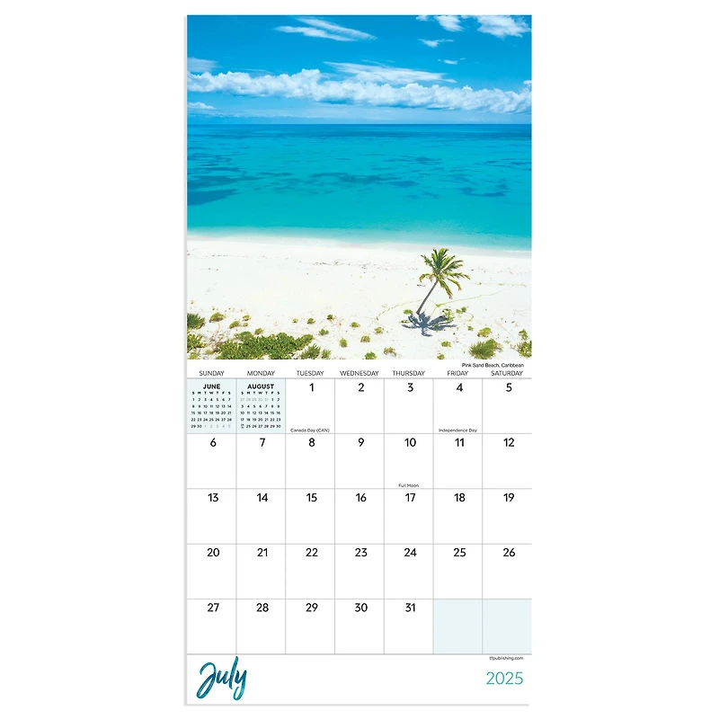 TF Publishing 2025 Tropical Beaches Mini Calendar