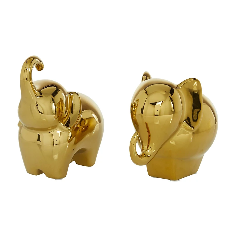 The Novogratz 7" Gold Contemporary Elephant Sculpture Set