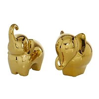 The Novogratz 7" Gold Contemporary Elephant Sculpture Set