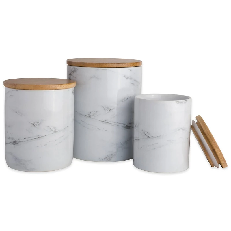 DII® White Marble Ceramic Canister Set