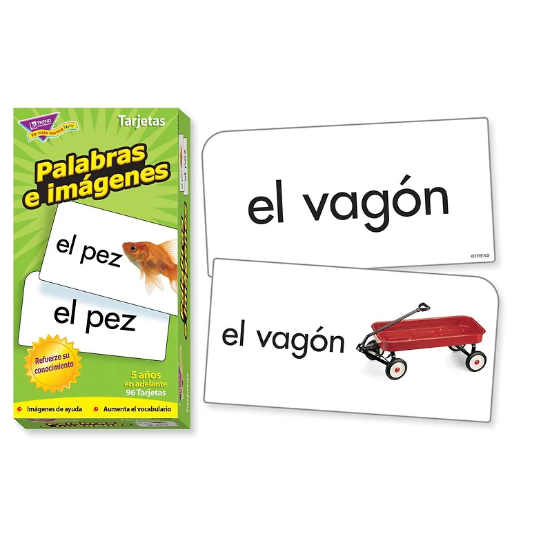 Trend Enterprises® Palabras e imágenes (SP) Skill Drill Flash Cards