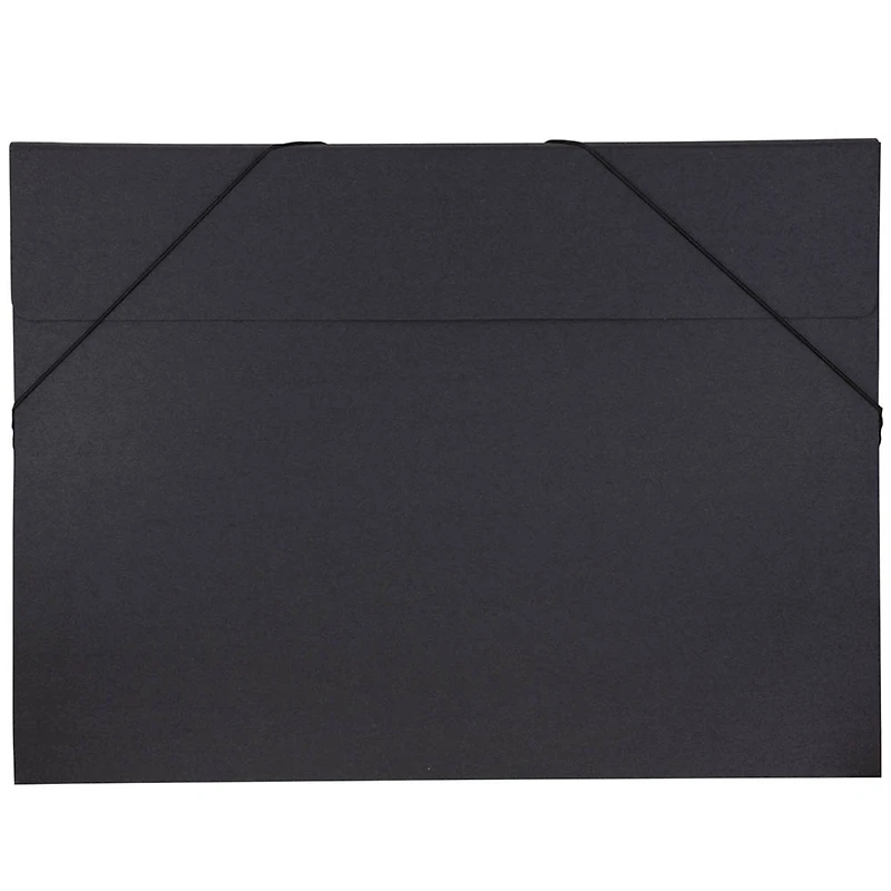 JAM Paper Black Kraft Portfolio with Elastic Closure 14.5" x 19.5"