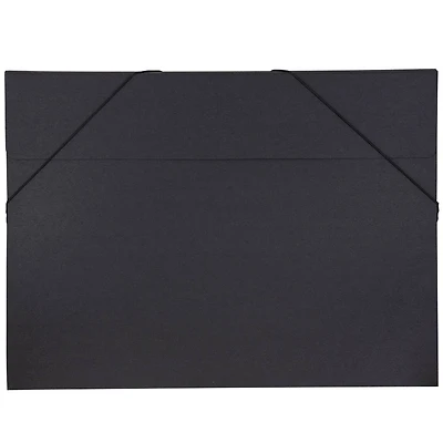JAM Paper Black Kraft Portfolio with Elastic Closure 14.5" x 19.5"