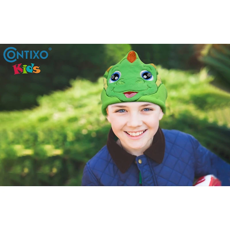 Contixo H1 Adjustable Fleece Headband Headphones, Dinosaur