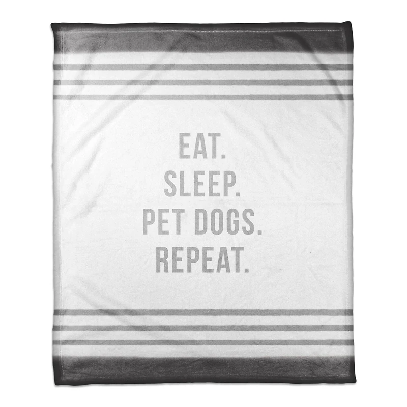 Eat Sleep Pet Dogs Repeat 50" x 60" Coral Fleece Blanket