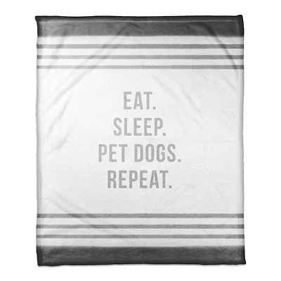 Eat Sleep Pet Dogs Repeat 50" x 60" Coral Fleece Blanket