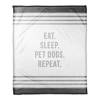 Eat Sleep Pet Dogs Repeat 50" x 60" Coral Fleece Blanket