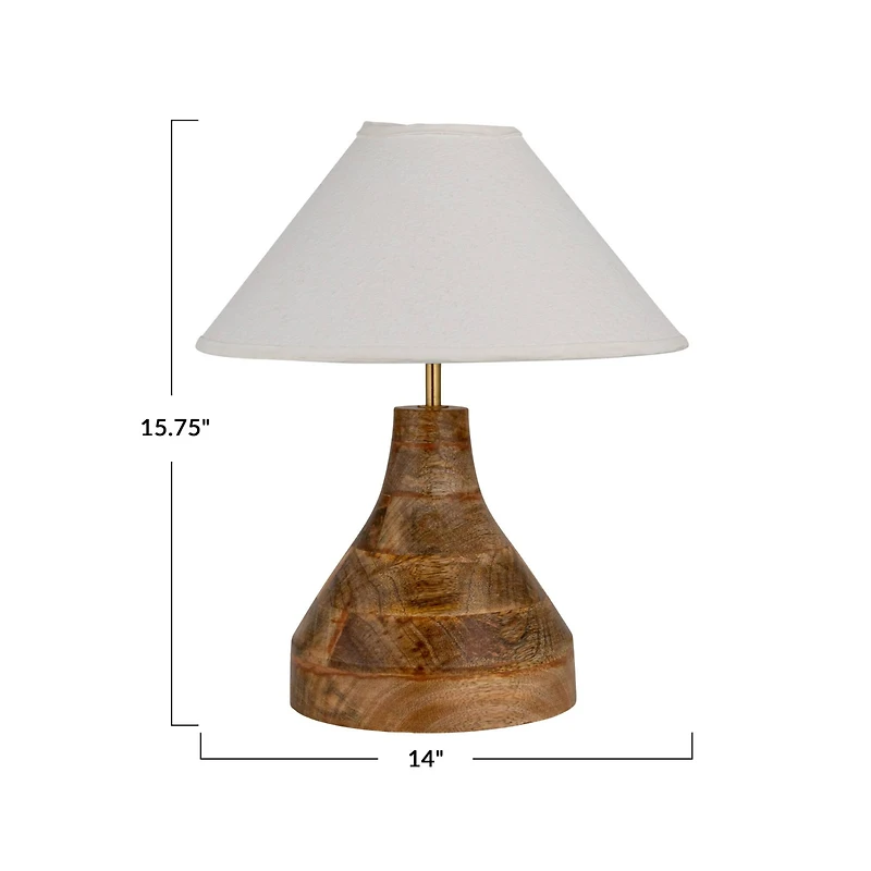 Hello Honey® 15.75" Natural Artisanal Aura Mango Wood Table Lamp