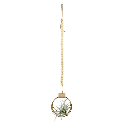 Flora Bunda® 29" Air Plant in Hanging Beaded Wood Planter